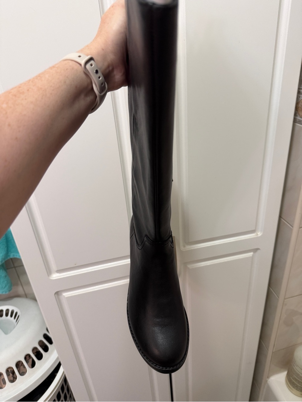 Abercrombie & Fitch Black Tall Real Genuine Leather Riding Boots - Picture 7 of 10